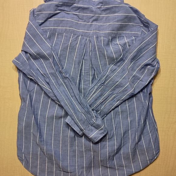 Grayson The Hero Blue and White Striped Button Down Shirt Size 01 - Picture 4 of 7